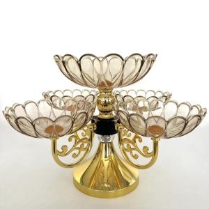 Multi Layered Rotating Fruit Tray Crystal Fruit Bowl Candy Snack Tray Christmas Party Storage Plate