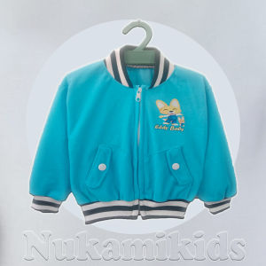 Jaket Bayi Laki-Laki Perempuan Usia 3-12 Bulan Model Bomber Saku Depan Bahan Beludru Bulu Lembut