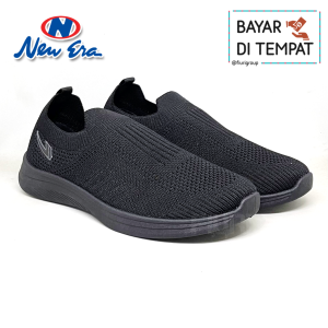 FIURI - NEW ERA  - WINNY 37-43 FULL HITAM - SEPATU SNEAKERS SLIP ON WANITA - SEPATU KNIT RAJUT - SEPATU OLAHRAGA JOGGING SENAM PEREMPUAN - SEPATU SEKOLAH KERJA KULIAH - SEPATU CASUAL CEWEK TRENDY MURAH PROMO DISKON