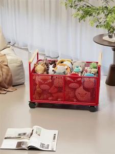 FFBH Iron Dirty Laundry Basket Minimalist Movable Sundries Storage Baskets Home Floor Aesthetic Large Toy Basket Home Organizers Q3P9R