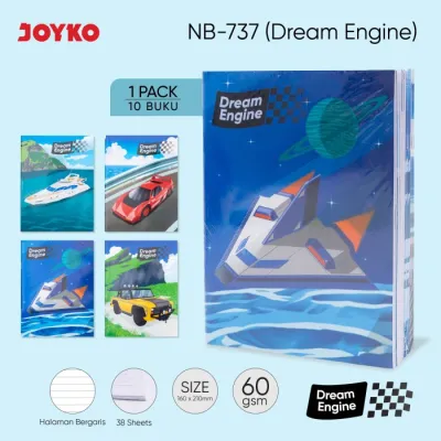 JOYKO Buku Tulis 1 Pack isi 10 Buku Bergaris Ruled Notebook NB-737