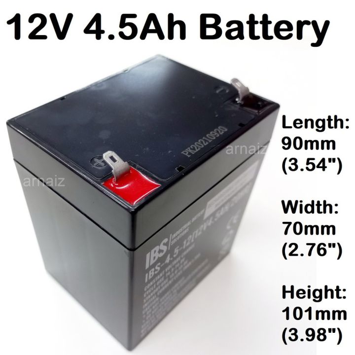 COD IBS 12V 4.5Ah 20hr Battery 12 Volts 4.5 Ampere UPS replaces 12V 5Ah ...