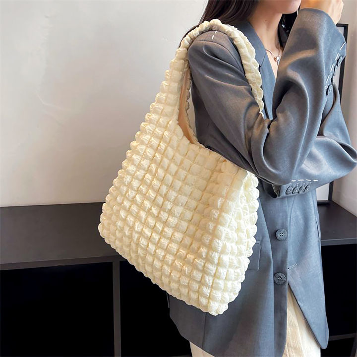 Women Tote Bag Korea Fashion Quilted Tote Bag Shoulder Bag Trendy 2023 ...