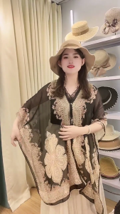 Chiffon Cardigan for Summer Beach Lightweight Wrap Soft Scarves Cute Flower Printed Cardigans for Ladies Girlfriend