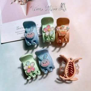 Set Kẹp tóc càng cua charm capybara gấu dâu hồng lotso losto nâu sữa TIMSTORE