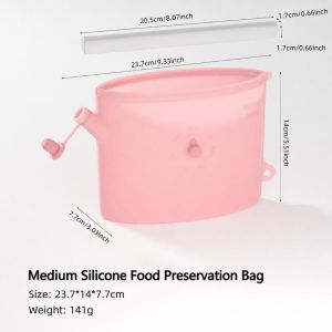 XIJIBAN Reusable Food Preservation Bag Moisture-proof Silicone Refrigerator Food Storage Bag Useful Zip-Lock Design Food Packaging Bag for Kitchen