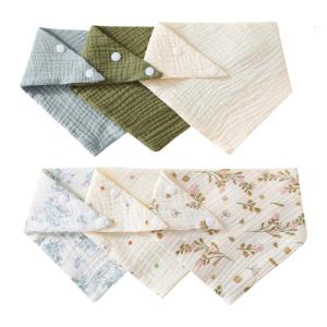 6 cái mềm BIB trẻ sơ sinh chảy nước dãi Tạp dề bé trẻ sơ sinh khăn trẻ em thoáng khí điều chỉnh được Yếm ăn trẻ em trẻ mới biết đi yếm bông