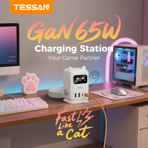 TESSAN 65W GaN Fast Charging Charger for SAMSUNG S25 Ultra 24 Ultra Support Super Fast Charge SFC 2.0 45w 25W with Dual USB Type C Ports for SAMSUNG S24 S25 S23 Ultra S22 S21 S20