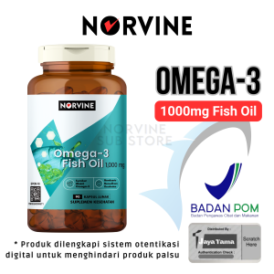NORVINE FISH OIL OMEGA 3 1000MG ORIGINAL USA 90 SOFTGEL BPOM