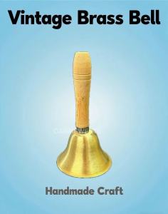 CARRISWERTE 8cm Internal Polished Thick Brass Bell Hand Bell School Bell Jingle Bell Loud Call Bell