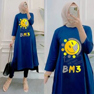 Midi Dress Terbaru 2024 Yurika MIdi Bahan Kaos Katun Combed Apk Sablon Long Tunik Wanita Oversise Ootd Hijab