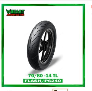 HIGH QUALITY Motorcycle Tires Flash P6240 70/80-14 TL Tubeless Beast Tire FREE TIRE SEALANT AND PITO
