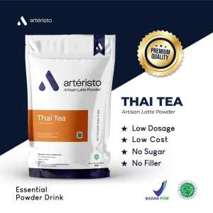 Arteristo Thai Tea 500gr Premium Serbuk Bubuk Minuman 500gr - Tanpa Gula / Tidak Manis Serbuk Powder Thai Teh