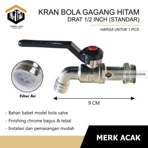 Kran bola gagang hitam 3/4 bagus kualitas bagus tahan lama elegan