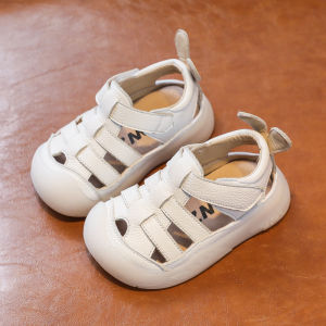 Cow Leather Baby Boys Sandals Summer Breathable Genuine Leather Upper Non-slip Sole Toddler Shoes Anti-kick Girls First Walkers