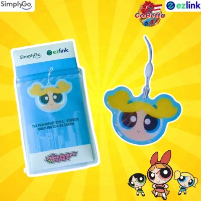 SimplyGo Ezlink Powerpuff Girls Charm - Bubbles (Blue) Limited Edition EZ-Link Accessory for MRT & Bus Cute and Collectible Ez Link Charm Power Puff Girls Blue Bubbles Keychain Stylish SimplyGo EZLink Card Alternative Durable Commute Companion for Fans