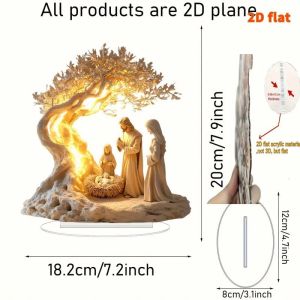 ✨Hot Sale✨3D Acrylic Standee Ornaments New Creative Christmas Ornaments Santa Claus Acrylic Hanging Craft Colorful Multilayer Decoration Holiday Ornaments