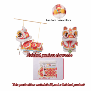 NOVAWEAR Chinese Traditional Handheld Lion Dance Lantern Ancient Luminous Chinese New Year Lantern Children Lantern Toy Flexible Body DIY Lantern Material Kit Spring Festival