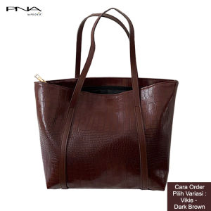 Peonia PNA VIKIE Tote Bag Tas Besar  Wanita Resleting  Model  Terbaru Selempang Bahu  Kantor Kerja Sekolah Kuliah Outdoor Trendy Fashion Style Travel Haji Umroh Casual Perempuan Cewek