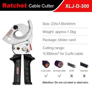 XLJ‑D‑500 Heavy‑Duty Ratchet Cable Cutter 500mm2 Ratcheting Wire Cutting Hand Tool for Copper Aluminum Armored Cable XLJ‑D‑300