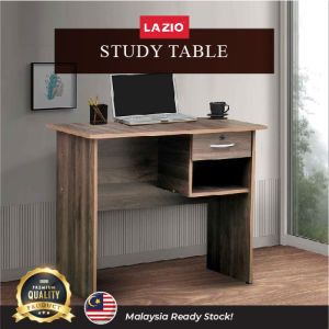 Simple & Modern Computer Desk with Drawer  Study Writing Table for Home Office Modern Simple Style PC Desk Rustic Brown Meja Komputer Meja Ofis Meja Belajar Meja Lock Laci |W905 x H740 x D450mm| 电脑桌台式家用书桌简约办公桌带可锁抽屉女孩卧室小型简易学生学习写字桌子 |W905 x H740 x D450mm