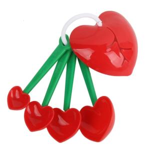 Multifunctional Heart Measuring Spoons 5 Piece Plastic Kitchen Tool With Integrated Eggs White Separators