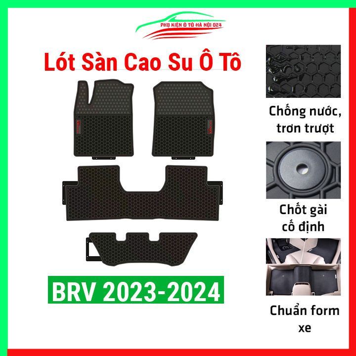 Thảm lót sàn ô tô cao su 3D Honda BRV BR-V 2023-2024 Mẫu Chữ Đỏ, thảm ...
