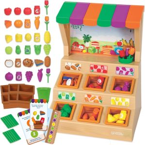 Learning Resources Farm Sorting Set Childrens Kitchen 、 Grocery Store Pretend Play 、 Montessori Toys 、food 、 Childrens Activities 、 Fine motor skills 、 Easter toys