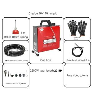 GQ-150 Household Electric drainage Pipe declogger Machine 2200W/2500W dredging snake Sewer Toilet Floor Drain Can Automatically Dredge Tool Declogging tools machine with Bold encryption spring