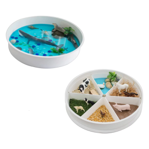 Creative Sensory Playtray Set with Antislip Strips for Kids Education Toy for Cognitive Development and Sensory Playing