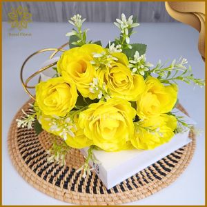 Bouqet Bunga Mawar 10 Cabang Artificial / Bunga Mawar Dekorasi Bouqet Hiasan / Bouqet Wedding KN-460