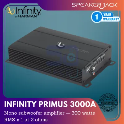 Infinity Primus 3000A Mono subwoofer amplifier — 300 watts RMS x 1 at 2 ohms