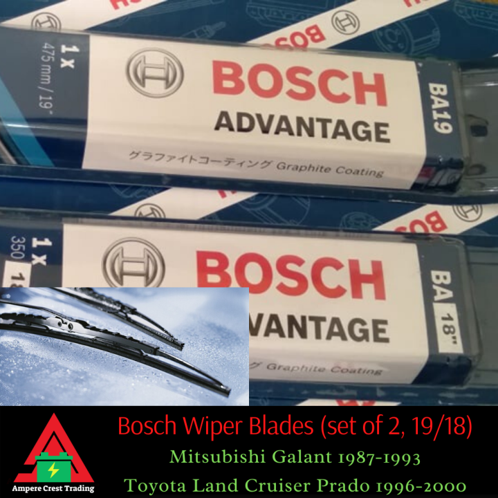 Bosch Wiper Blades 19/18 for Mitsubishi Galant & Toyota Land Cruiser