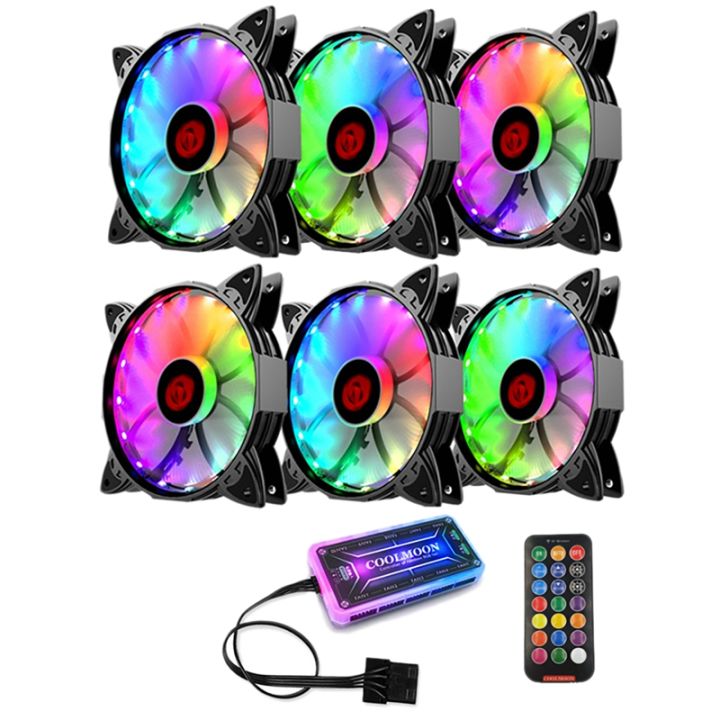 (XTUJ) 3 Pack 120mm Case Fan Cooler PC Air Cooling Fans 6PIN RGB ...