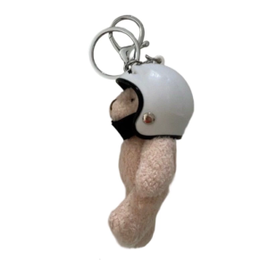Cartoon Helmet Bear Key Ring Soft Plush Bag Hanging Pendant Ornament Multi Purpose Decoration Ideal For Gift Giving