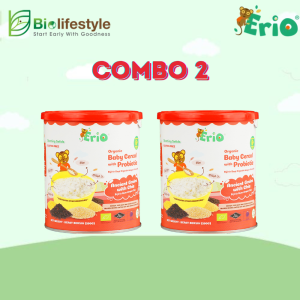 (Combo Pack Of 2) Erio Organic Baby Cereal With Probiotic - Ancient Grains with Chia 200g  (200g x 2) - Free 1 Pc
