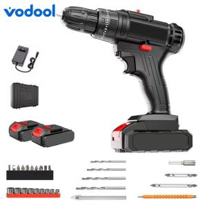 VODOOL Electric Cordless Drill for Construction and DIY Tasks Rechargeable Power Tool with High Torque and Lightweight Design