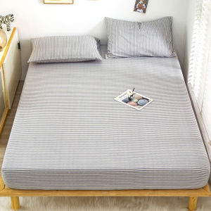 SUNLIGHT HOME Ga Trải Giường Kẻ Sọc Ga Trải Giường Vừa Vặn Phong Cách Đơn Giản Tấm Bảo Vệ Nệm Thoải Mái (Không Có Vỏ Gối)