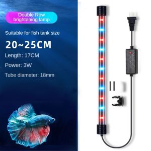 Lampu lampu tangki ikan LED kalis air spektrum penuh kecerahan yang dipertingkatkan terang dan warna lampu bawah air dwi-tujuan tiub lampu akuarium