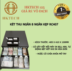 Ngăn kéo đựng tiền Két thu ngân cỡ lớn 8 ngăn kẹp ngăn kéo thu ngân Roco RC407