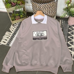 OLD MOVIE SWEATER FLEECE TEBAL PREMIUM OUTERWEAR KERAH REMAJA WANITA KOREAN STYLE