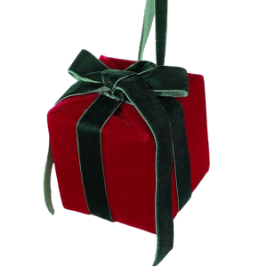 EO4MD Bow Christmas Hanging Ornaments Velvet Mini Ornaments Decorative Square Gift Box Gift Box Pendant Christmas Tree