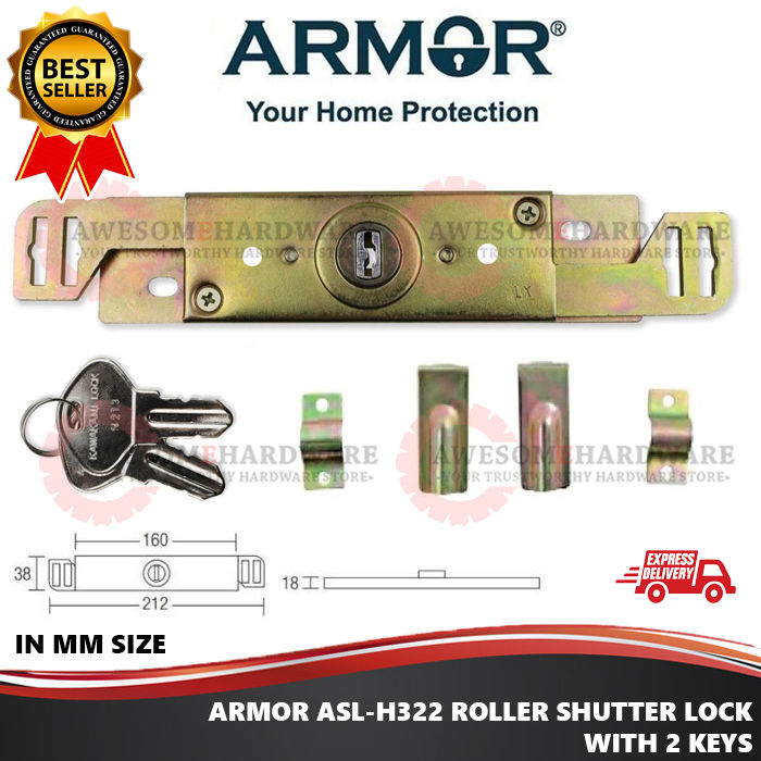 (3 SETS) ARMOR ASL-H322 ROLLER SHUTTER LOCK KUNCI PINTU GULUNG | Lazada ...
