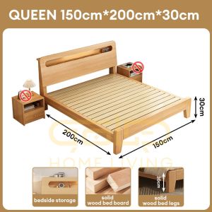 2-3 𝑫𝒂𝒚𝒔 𝑫𝒆𝒍𝒊𝒗𝒆𝒓𝒚 PINE Wood Bed Frame Wooden Bed With Drawers Premium Edition Super Single/Queen/King Bed Katil Kayu Rangka Katil Kayu實木床