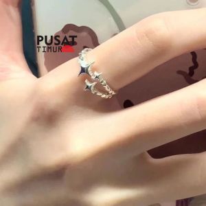 Cincin Star Blink Ring Galaxy Silver Aesthetic Korea I PUSAT TIMUR