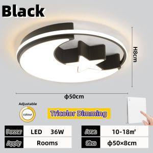 Modern LED Ceiling Light 3-color Dimming Remote Control Bedroom Light Living Room Light Ceiling Lamp