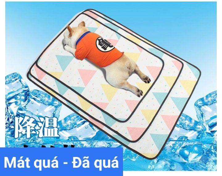 [HCM][Size to] Thảm mát cho chó mèo chất liệu LỤA BĂNG tản nhiệt - Đệm mát lót chuồng cho thú cưng không thấm nước 60x40cm