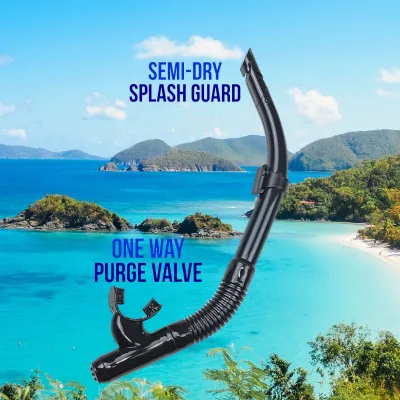 GOGO Snorkel for Freediving Snorkeling HIGH QUALITY Comfortable Wet Diving Snorkel Breathing Tube