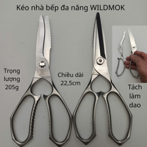 Kéo Nhà Bếp Đa Năng Thép Không Rỉ WILDMOK Sắc Bén Cắt Gà Vịt Đồ Nướng Kéo Tách Rời Làm Dao Kiểu Mới