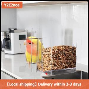 【Local shipping】 Large Capacity Bird Feeder Box Anti-Splash Bird Food Dispenser Durable Parrot Feeding Box For Small Medium Birds